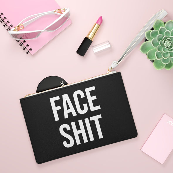 Face Shit Vegan Leather Cosmetic Bag