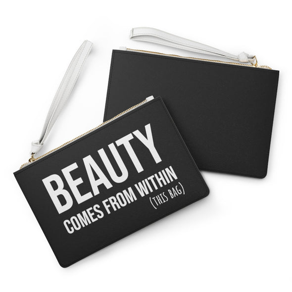 Beauty Comes From Within (This Bag) Vegan Leather Cosmetic Bag